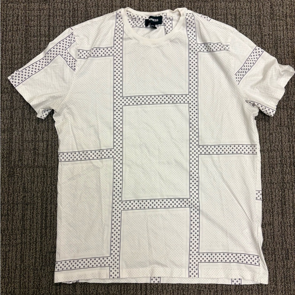 Express White and Black Men's Shirt